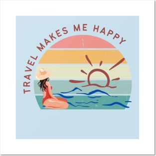 Travel Makes Me Happy Design Posters and Art